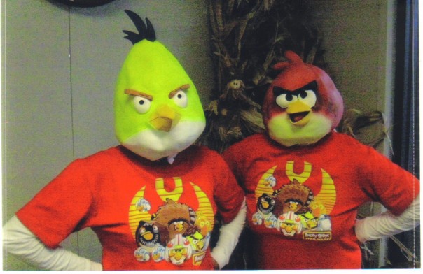 Lynn Murphree and April Moore are Angry Birds today!